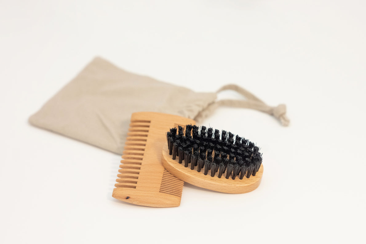 Beard Brush and Comb Set